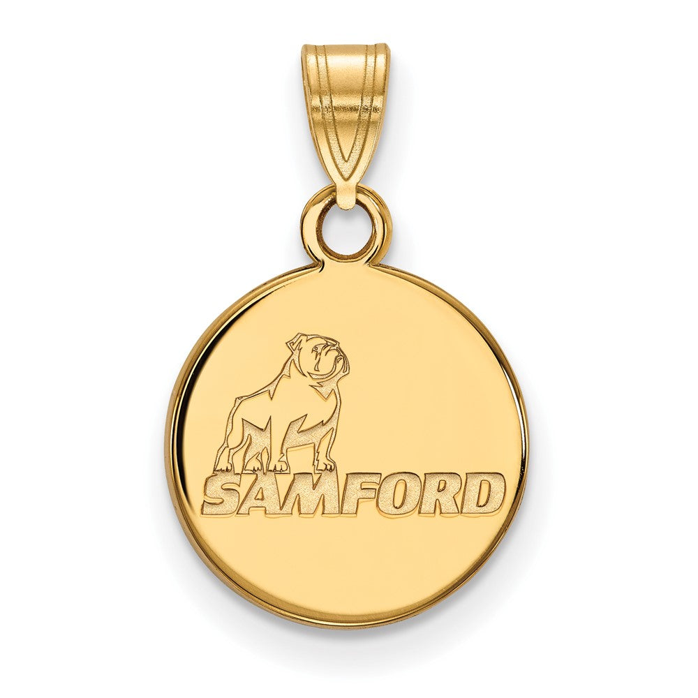 10K Yellow Gold Logoart Samford University Small Disc Pendant