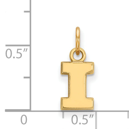 10K Yellow Gold Logoart University Of Illinois Letter I Extra Small Pendant