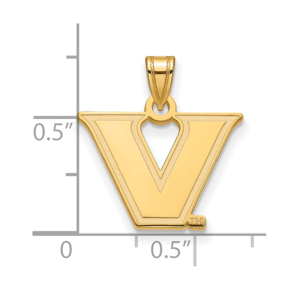 10K Yellow Gold 10Ky Logoart Vanderbilt University Small Pendant