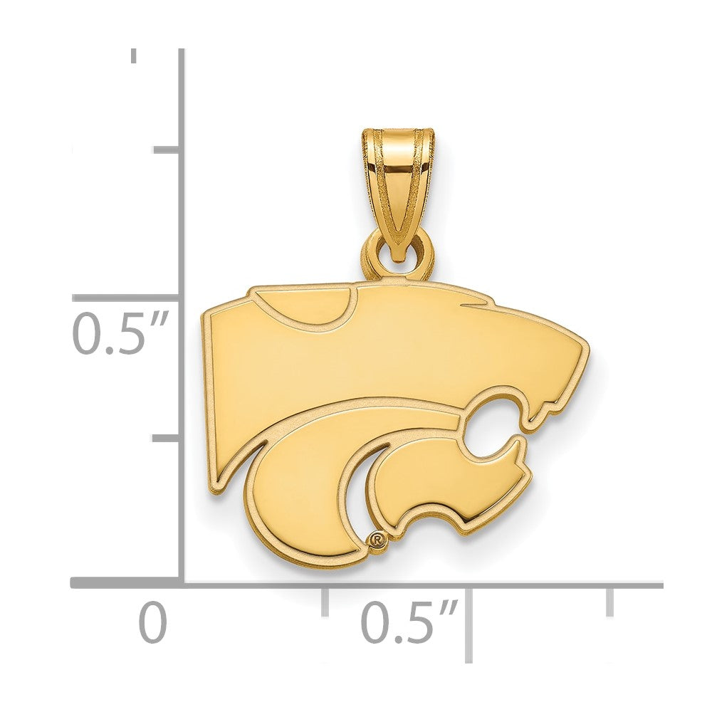 14K Yellow Gold Logoart Kansas State University Wildcat Small Pendant