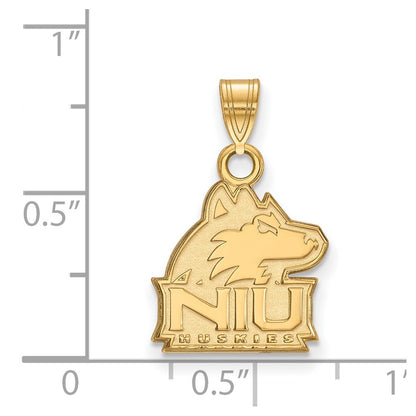 14K Yellow Gold Logoart Northern Illinois University N I U Huskies Small Pendant
