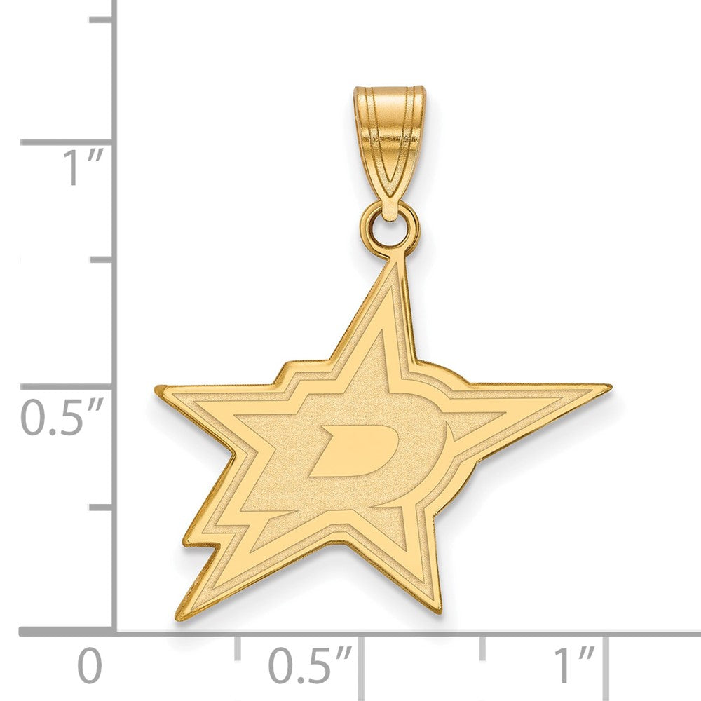 14K Yellow Gold Nhl Logoart Dallas Stars Large Pendant