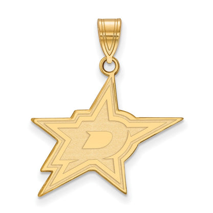 10K Yellow Gold Nhl Logoart Dallas Stars Large Pendant