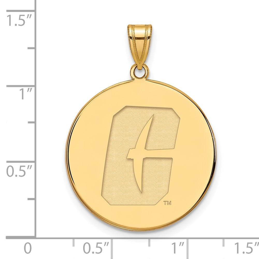 10K Yellow Gold Logoart University Of North Carolina At Charlotte 49Ers Extra Large Disc Pendant