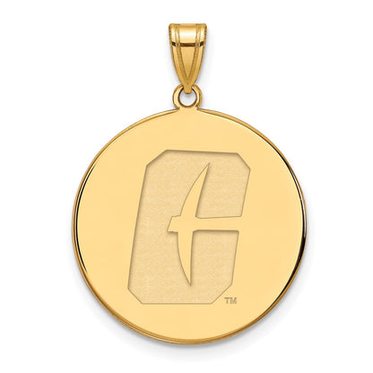 10K Yellow Gold Logoart University Of North Carolina At Charlotte 49Ers Extra Large Disc Pendant