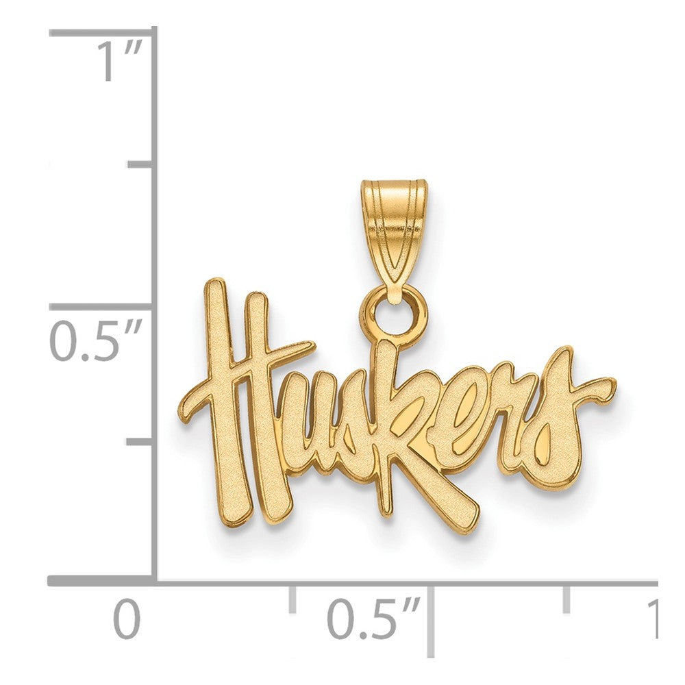 10K Yellow Gold Logoart University Of Nebraska Huskers Small Pendant
