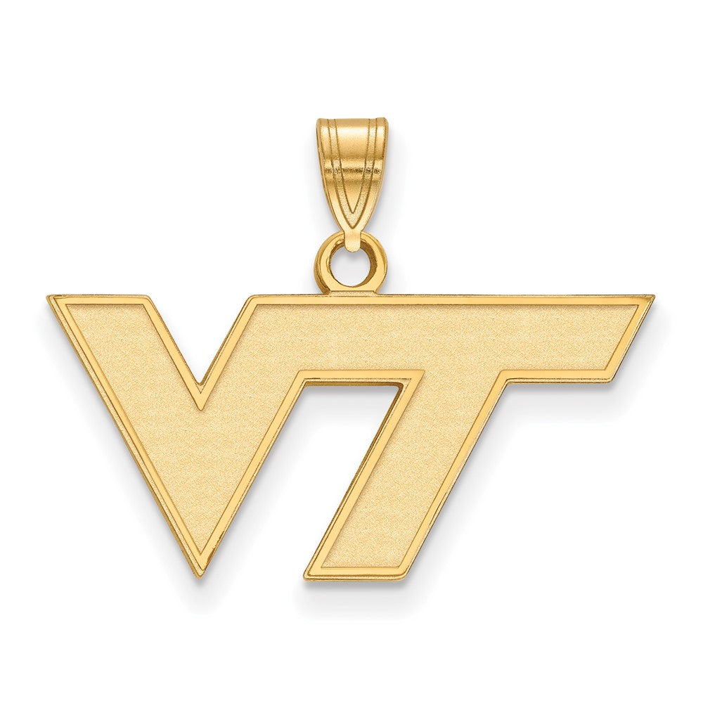 Gold Plated Sterling Silver Logoart Virginia Tech V T Small Pendant