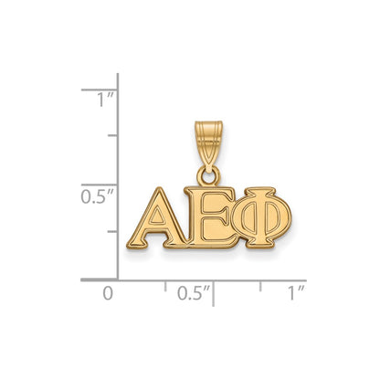 Gold Plated Sterling Silver Logoart Alpha Epsilon Phi Sorority Greek Letters Medium Pendant