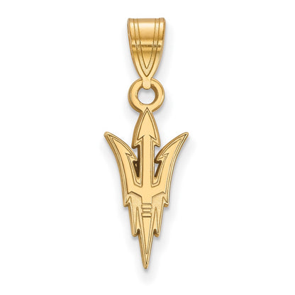 Gold Plated Sterling Silver Logoart Arizona State University Pitchfork Medium Pendant