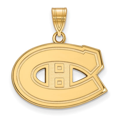 Gold Plated Sterling Silver Nhl Logoart Montreal Canadiens Medium Pendant