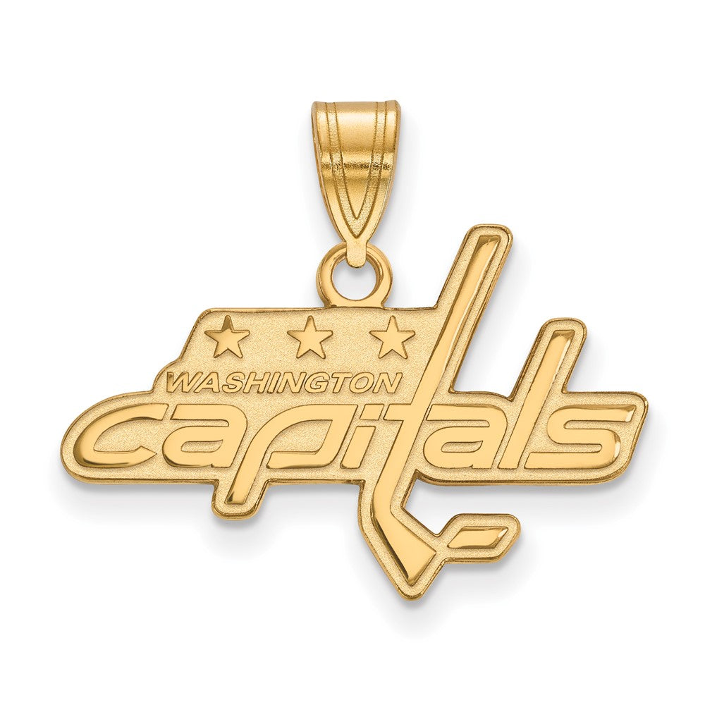 Gold Plated Sterling Silver Nhl Logoart Washington Capitals Medium Pendant