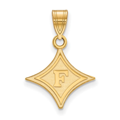 Gold Plated Sterling Silver Logoart Furman University Medium Pendant