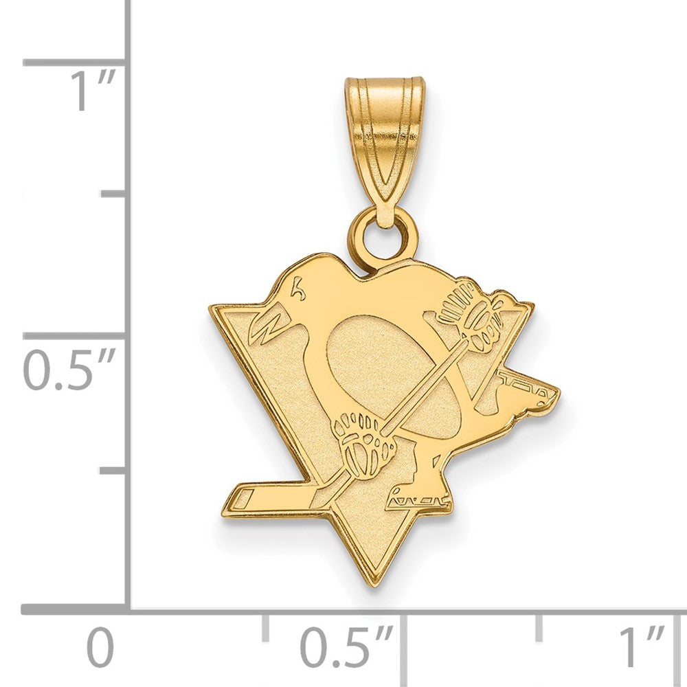 Gold Plated Sterling Silver Nhl Logoart Pittsburgh Penguins Medium Pendant