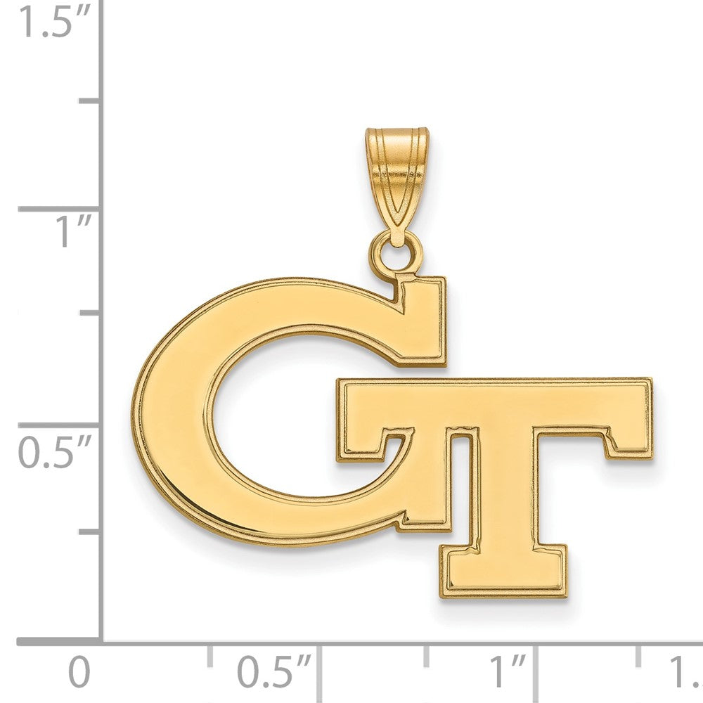 Gold Plated Sterling Silver Logoart Georgia Institute Of Technology G T Large Pendant