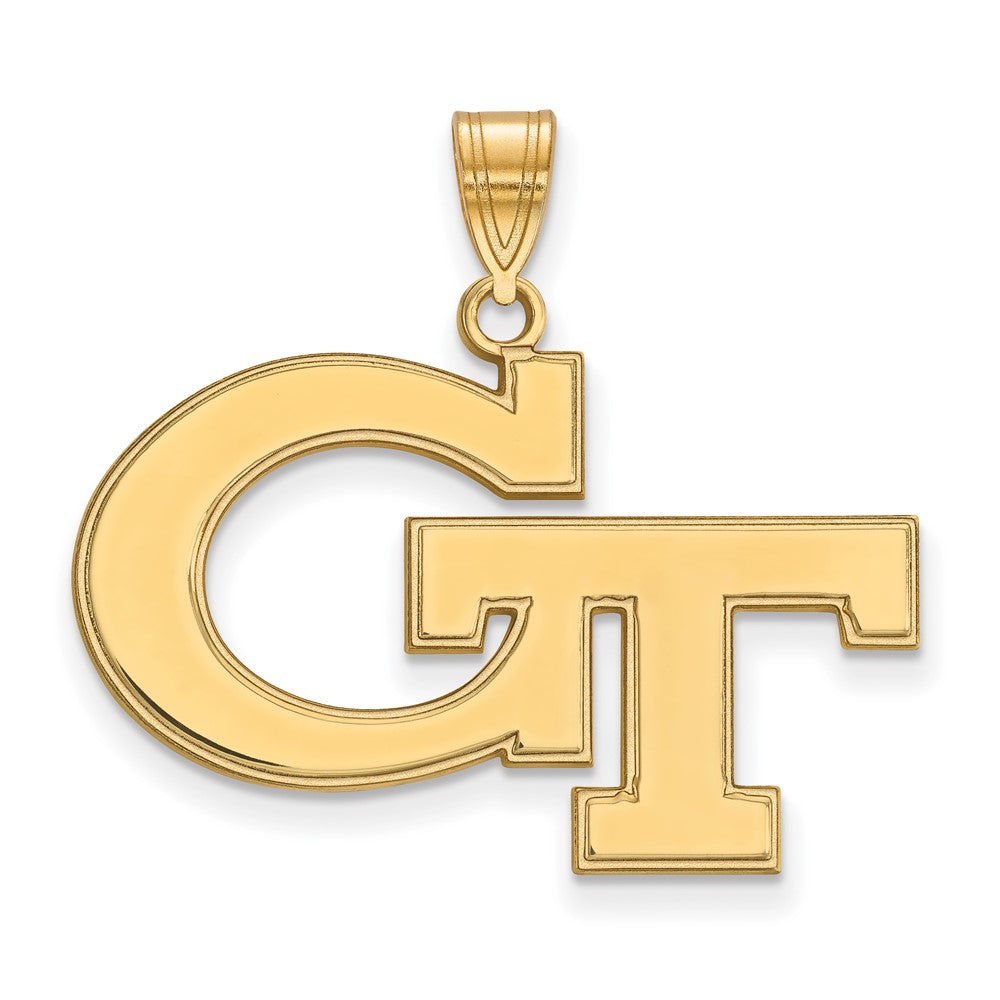 Gold Plated Sterling Silver Logoart Georgia Institute Of Technology G T Large Pendant
