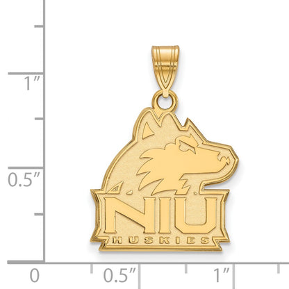 10K Yellow Gold Logoart Northern Illinois University N I U Huskies Large Pendant