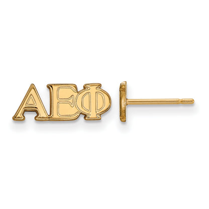 Gold Plated Sterling Silver Logoart Alpha Epsilon Phi Sorority Greek Letters Extra Small Post Earrings