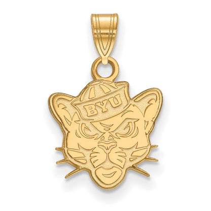 Gold Plated Sterling Silver Logoart Brigham Young University Cougar Small Pendant