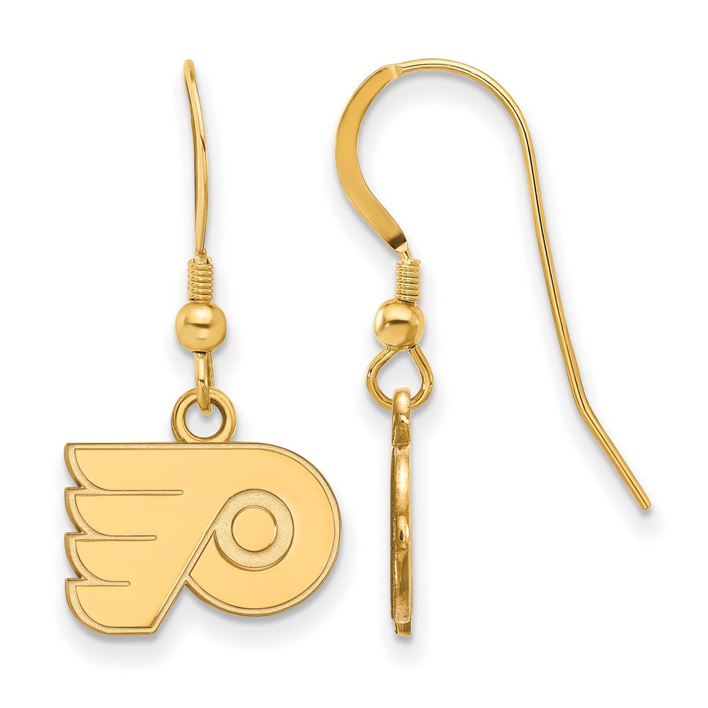 Gold Plated Sterling Silver Nhl Logoart Philadelphia Flyers Extra Small Dangle Earrings