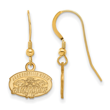 Gold Plated Sterling Silver Logoart Jacksonville State University Extra Small Dangle Wire Earrings