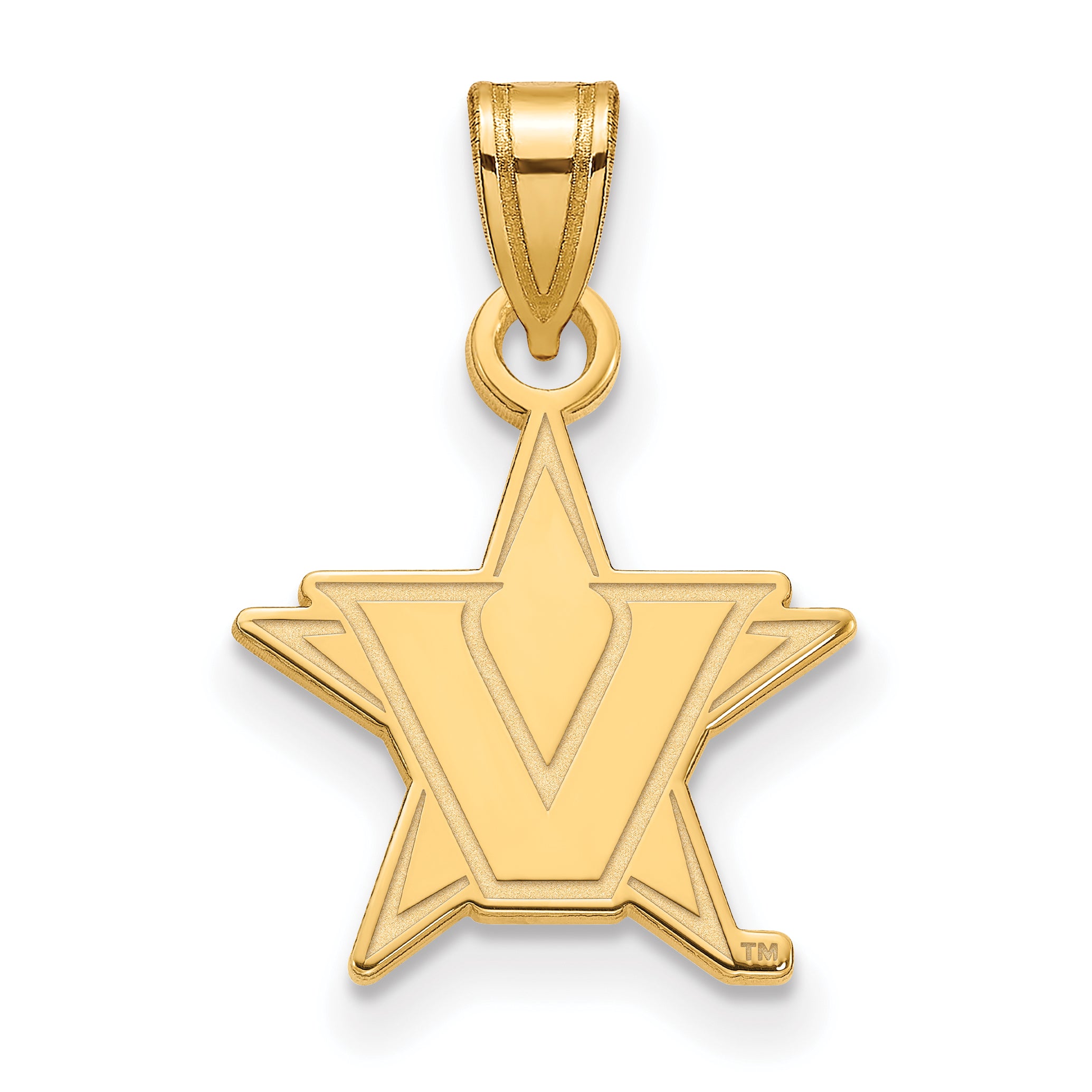 Gold Plated Sterling Silver Gp Logoart Vanderbilt University Small Pendant