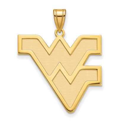 14K Yellow Gold Logoart West Virginia University W V Extra Large Pendant