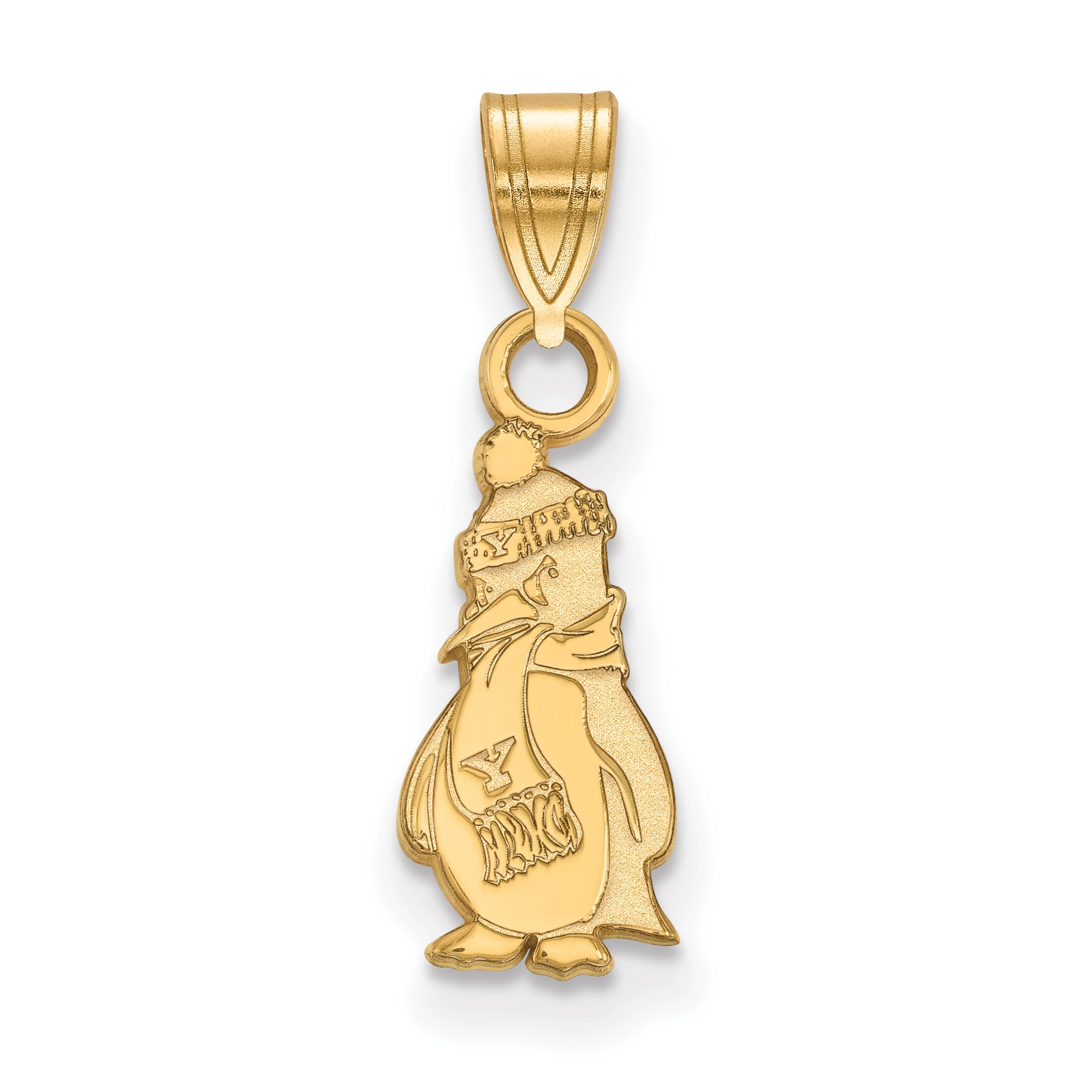 14K Yellow Gold Logoart Youngstown State University Penguin Small Pendant