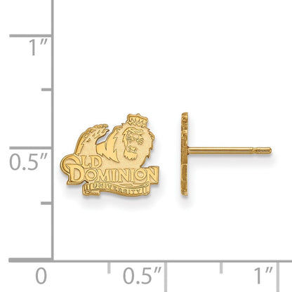 Gold Plated Sterling Silver Logoart Old Dominion University Extra Small Post Earrings