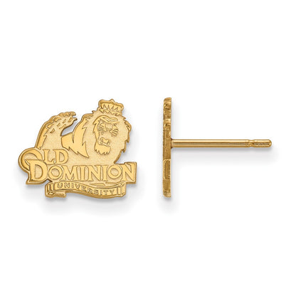 Gold Plated Sterling Silver Logoart Old Dominion University Extra Small Post Earrings