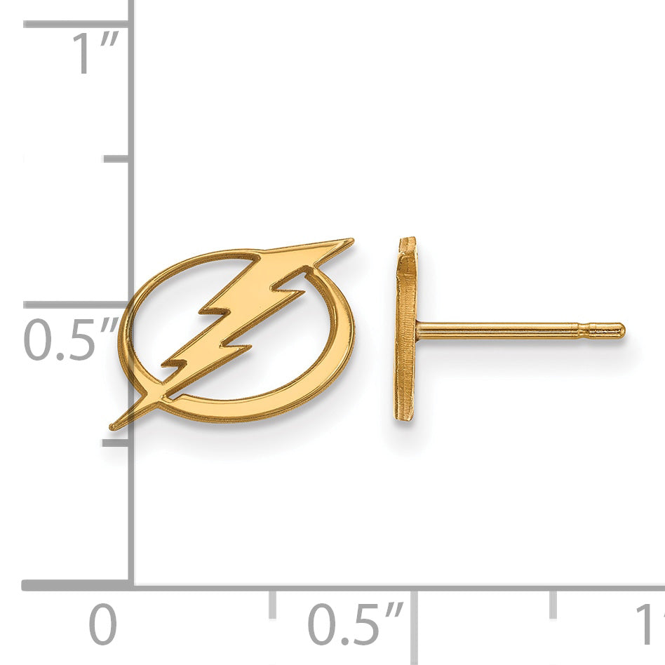 10K Yellow Gold Nhl Logoart Tampa Bay Lightning Extra Small Post Earrings
