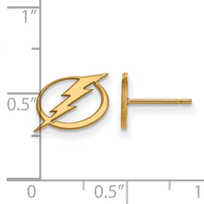 10K Yellow Gold Nhl Logoart Tampa Bay Lightning Extra Small Post Earrings