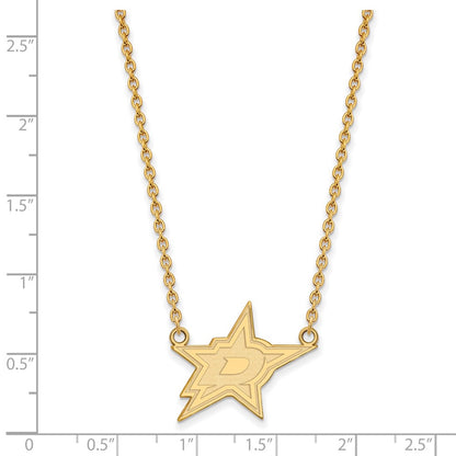 10K Yellow Gold Nhl Logoart Dallas Stars Large Pendant 18 Inch Necklace