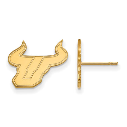 10K Yellow Gold Logoart University Of South Florida Bull Small Post Earrings