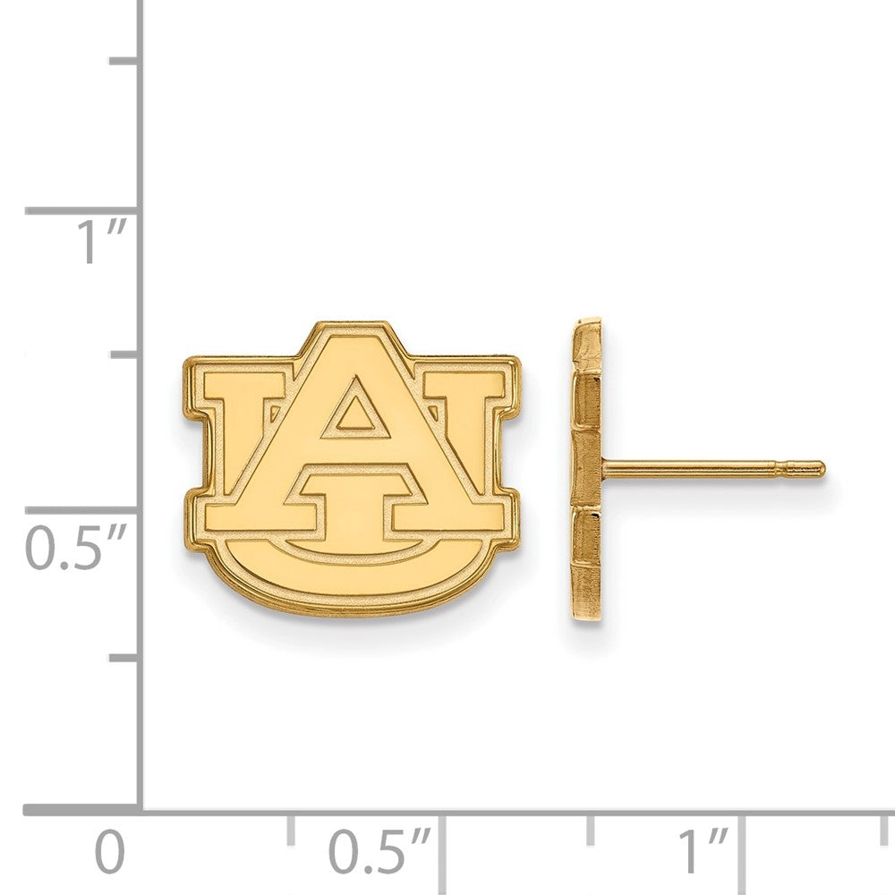 Gold Plated Sterling Silver Logoart Auburn University A U Small Post Earrings
