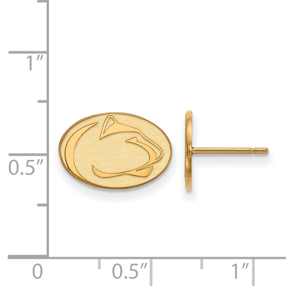 Gold Plated Sterling Silver Logoart Penn State University Lion Extra Small Post Earrings