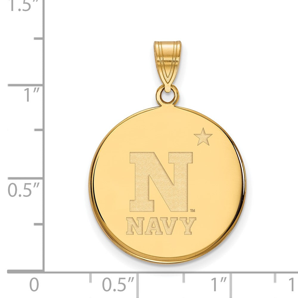 14K Yellow Gold Logoart Us Naval Academy Large Disc Pendant