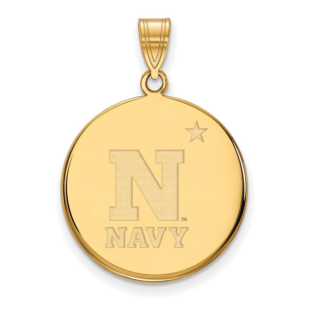 14K Yellow Gold Logoart Us Naval Academy Large Disc Pendant