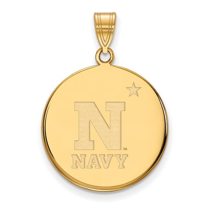 14K Yellow Gold Logoart Us Naval Academy Large Disc Pendant