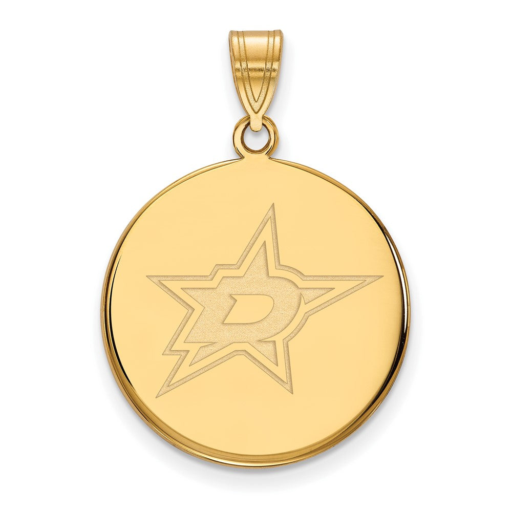 14K Yellow Gold Nhl Logoart Dallas Stars Large Disc Pendant