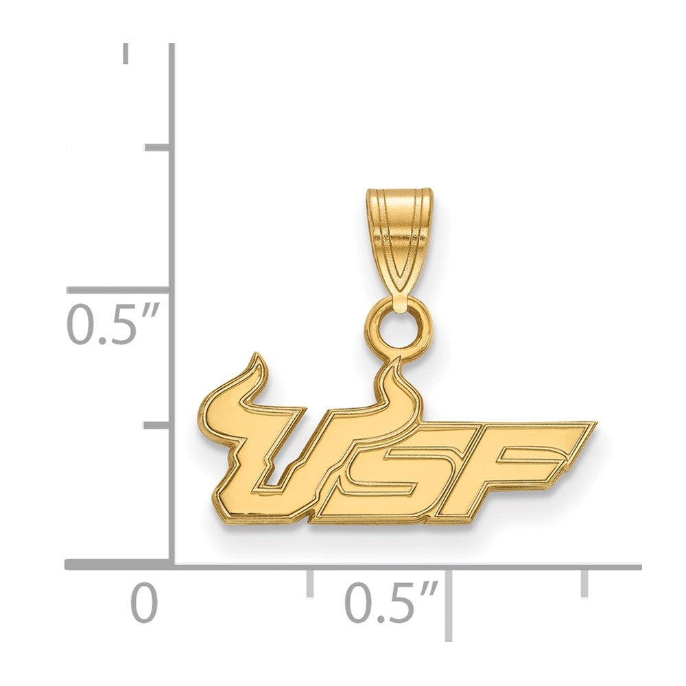 14K Yellow Gold Logoart University Of South Florida U S F Small Pendant