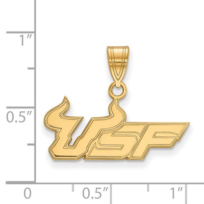 14K Yellow Gold Logoart University Of South Florida U S F Medium Pendant