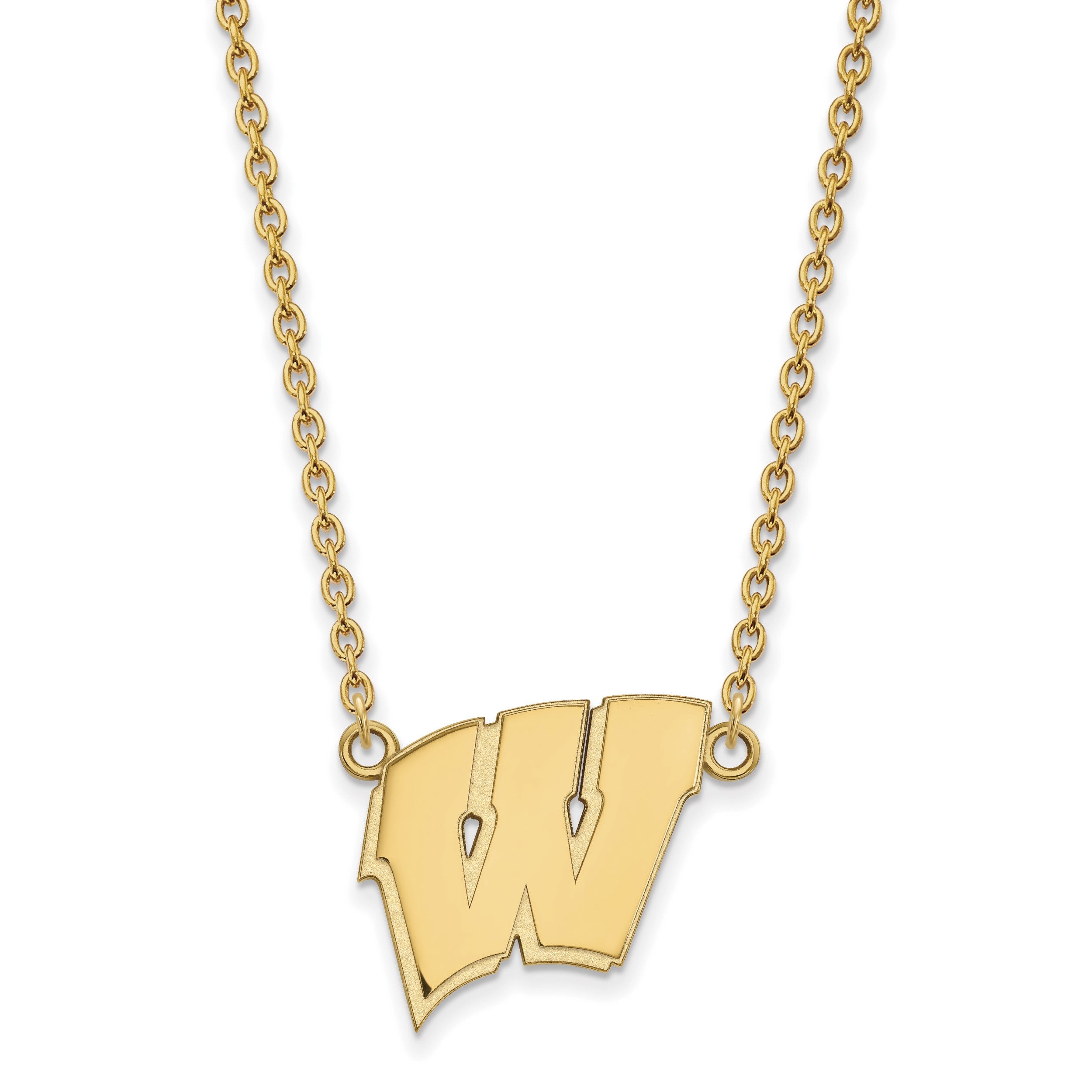 Gold Plated Sterling Silver Logoart University Of Wisconsin Letter W ...