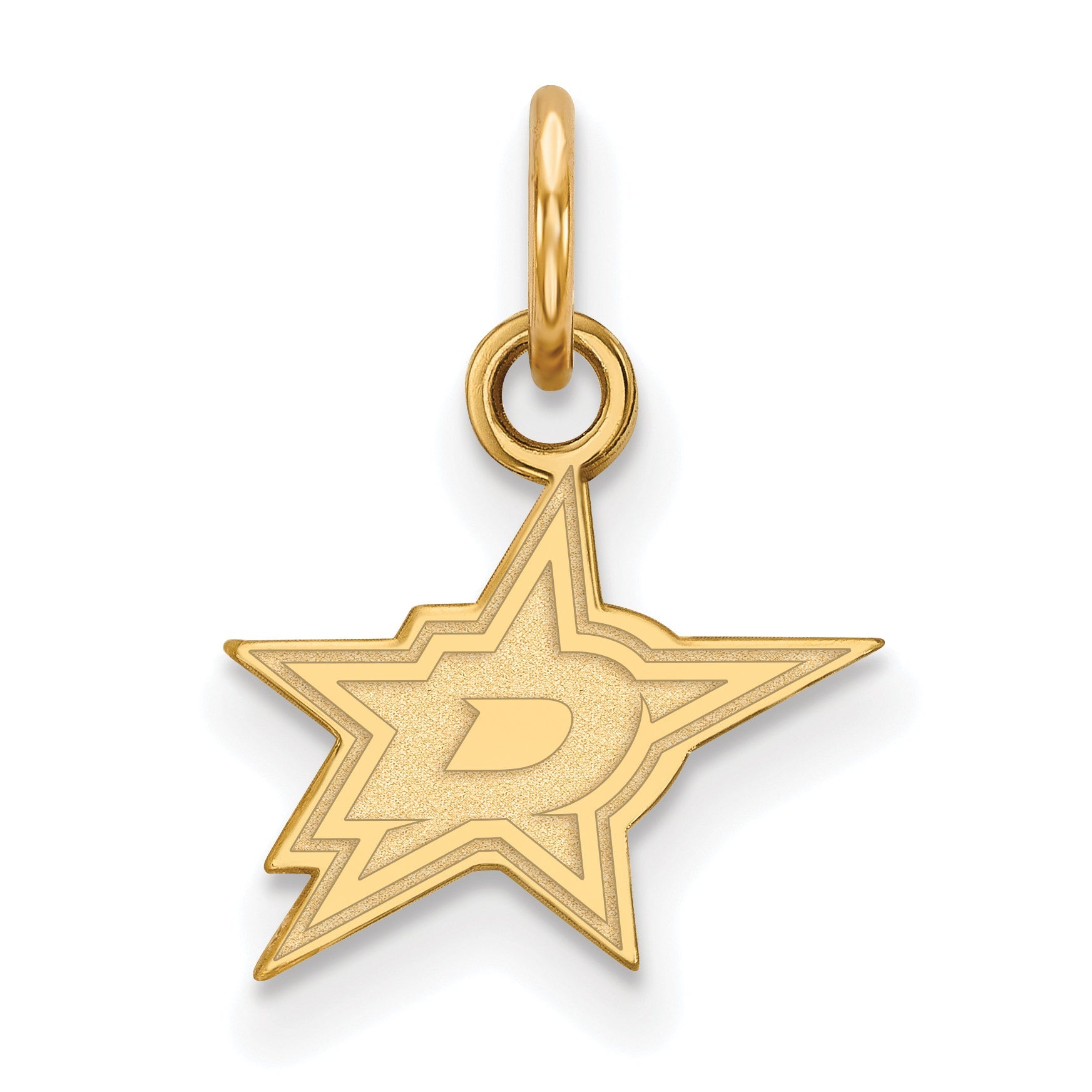 Gold Plated Sterling Silver Nhl Logoart Dallas Stars Extra Small Pendant
