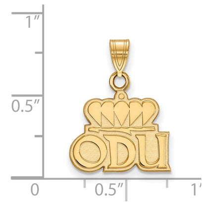 14K Yellow Gold Logoart Old Dominion University O D U Small Pendant