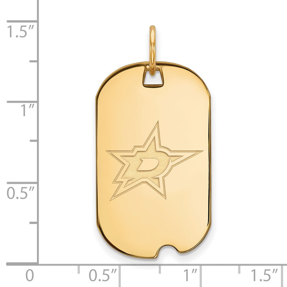 Gold Plated Sterling Silver Nhl Logoart Dallas Stars Small Dog Tag Pendant