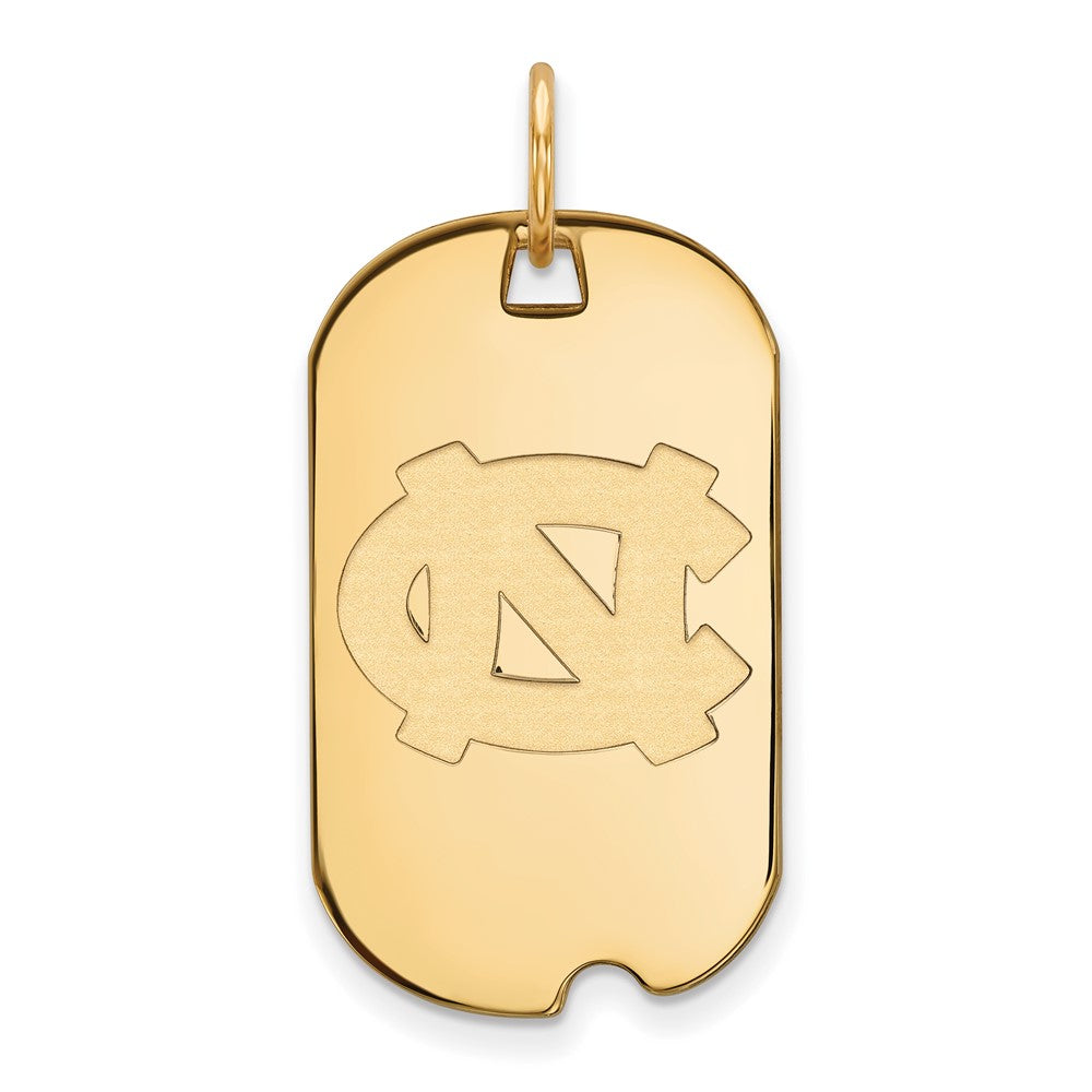 14K Yellow Gold Logoart University Of North Carolina N C Small Dog Tag Pendant
