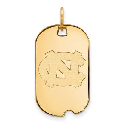 14K Yellow Gold Logoart University Of North Carolina N C Small Dog Tag Pendant