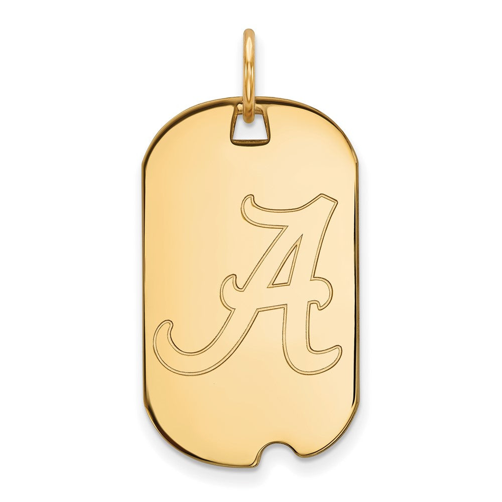14K Yellow Gold Logoart University Of Alabama Small Dog Tag Pendant