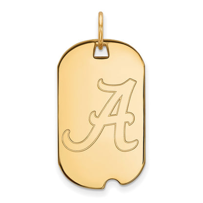 14K Yellow Gold Logoart University Of Alabama Small Dog Tag Pendant
