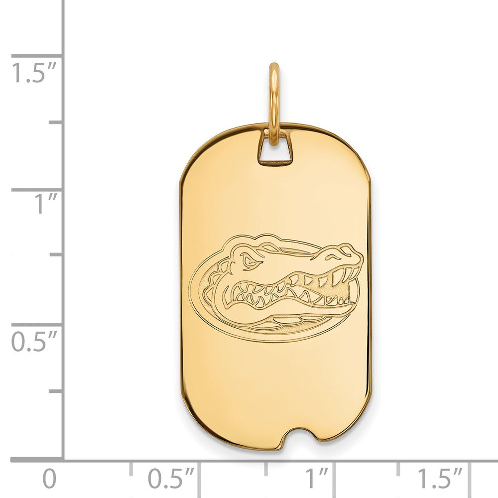 14K Yellow Gold Logoart University Of Florida Gator Small Dog Tag Pendant